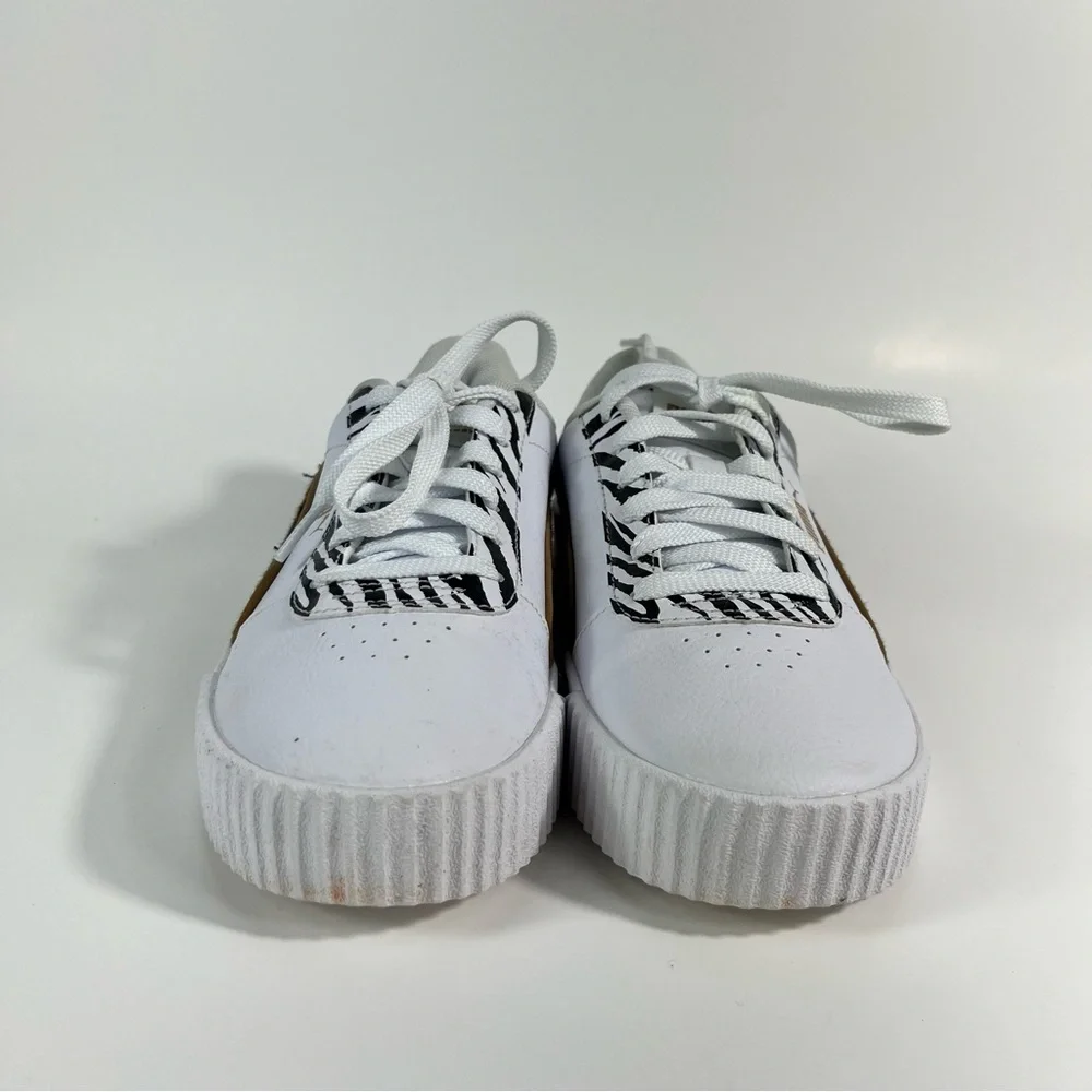 Puma Women's Carina Animal Mix Platform Cheetah Zeebra Stripe Sneakers 6.5 - Picture 4 of 7